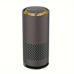 Compact black portable air purifier and ioniser, 15.2 cm tall