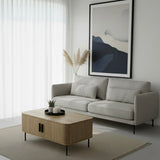 Broadford oak laminated MDF coffee table in a modern living room