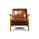 Perrys Armchair, Red Brown Faux Leather