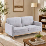 Roses Light Grey fabric sofa in a modern living room