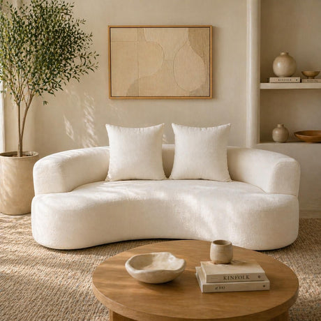 Palamos Cream velvet sofa in a modern living room