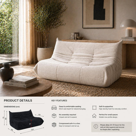 Calella 2 Seater Sofa, Beige