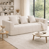 Tossa Beige fabric sofa in a modern living room