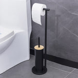 Close up of the 360 degree nylon toilet brush head and long black handle