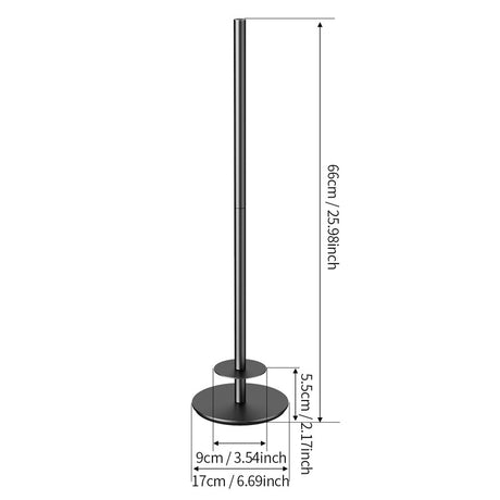 Close up of the reinforced round base of the black toilet roll holder