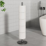 Matte black toilet roll holder styled in a modern bathroom corner