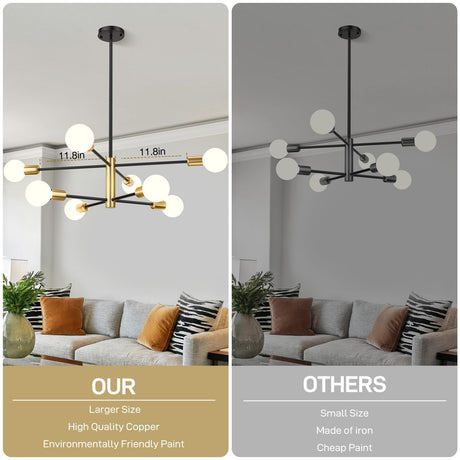 Modern Sputnik Chandelier 8 Light Adjustable Ceiling Light Fixture view 5