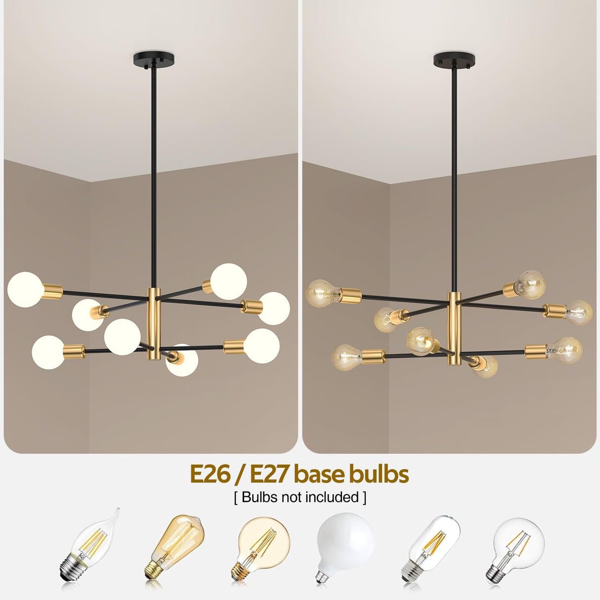 Modern Sputnik Chandelier 8 Light Adjustable Ceiling Light Fixture view 6