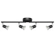 Four way black GU10 swivel ceiling spotlight track light