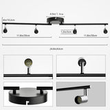 Four way black GU10 swivel ceiling spotlight track light
