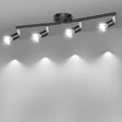 Four way black GU10 rotatable ceiling spotlight