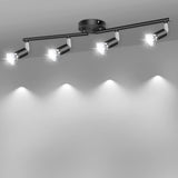 Four way black GU10 rotatable ceiling spotlight
