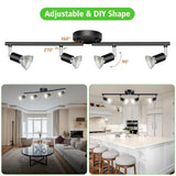 Four way black GU10 rotatable ceiling spotlight