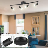Four way black GU10 rotatable ceiling spotlight