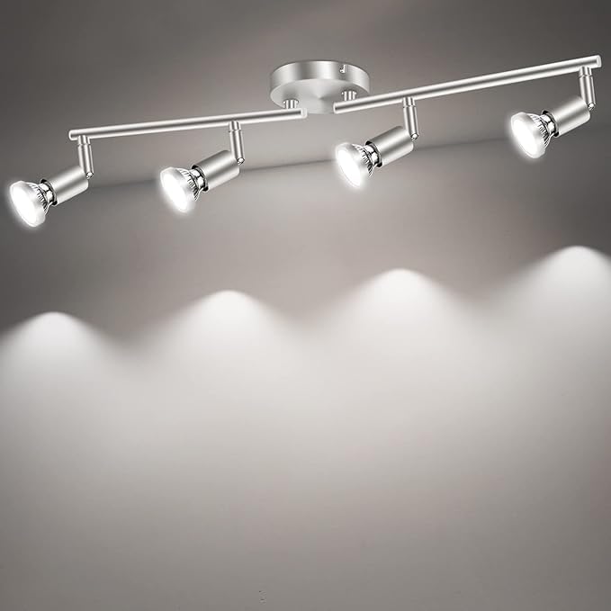 Four way black nickel GU10 rotatable ceiling spotlight