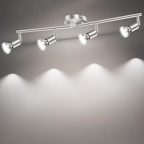 Four way black nickel GU10 rotatable ceiling spotlight