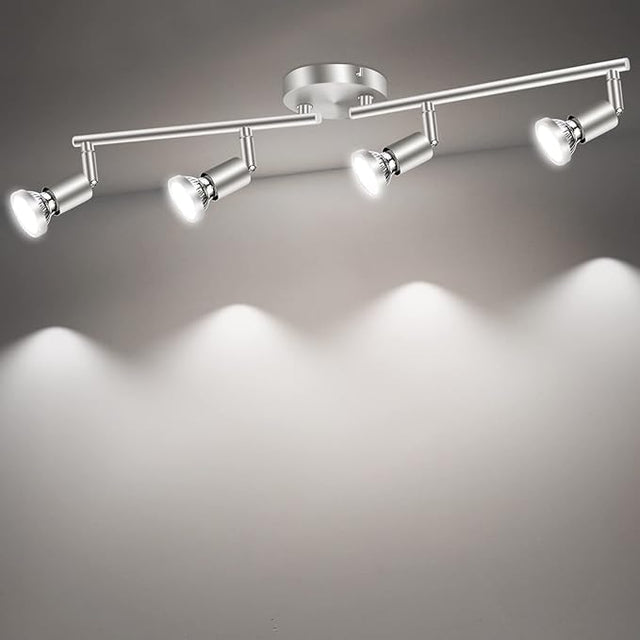 Four way black nickel GU10 rotatable ceiling spotlight
