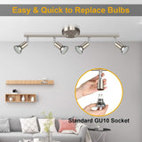 Four way black nickel GU10 rotatable ceiling spotlight