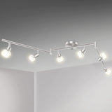 Six way nickel GU10 rotatable ceiling spotlight