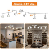 Six way nickel GU10 rotatable ceiling spotlight