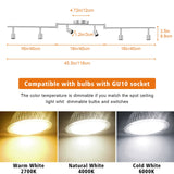 Six way nickel GU10 rotatable ceiling spotlight