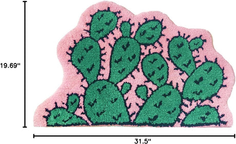 Cactus design plush kids play mat detail