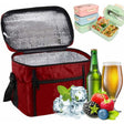 Red waterproof 600D cooler bag with four layer insulation