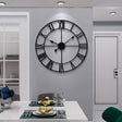 Large metal Roman numeral wall clock 40cm front view