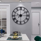 Large metal Roman numeral wall clock 40cm front view