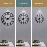 Large metal Roman numeral wall clock 40cm angled view