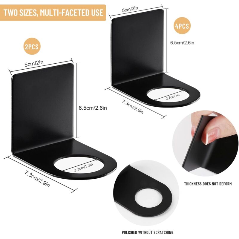 Six black wall mounted pump bottle holders shown together as a pack