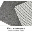 Non slip PVC shower mat, 60 cm, with looped loofah surface and drainage holes on a bathroom floor