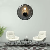 Modern silent wall clock 30cm slim bezel detail