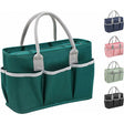Dark insulated lunch bag with multiple pockets for office and picnics