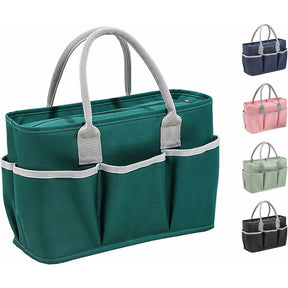 Dark insulated lunch bag with multiple pockets for office and picnics