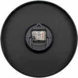 Modern black and white wall clock 12 inch angled view