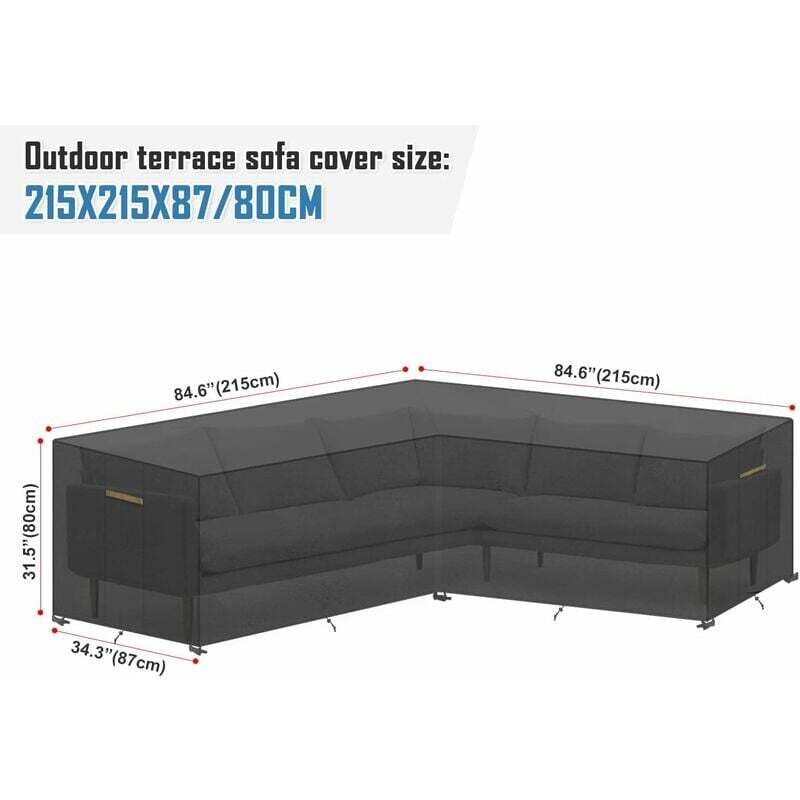 L Shape Corner Sofa Cover Oxford PU Coated 215 x 215 x 87cm