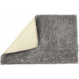 Microfibre chenille shaggy bath mat, 60 x 90 cm, with a deep soft pile on a bathroom floor