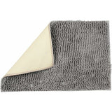 Microfibre chenille shaggy bath mat, 60 x 90 cm, with a deep soft pile on a bathroom floor