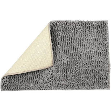 Microfibre chenille shaggy bath mat, 60 x 90 cm, with a deep soft pile on a bathroom floor