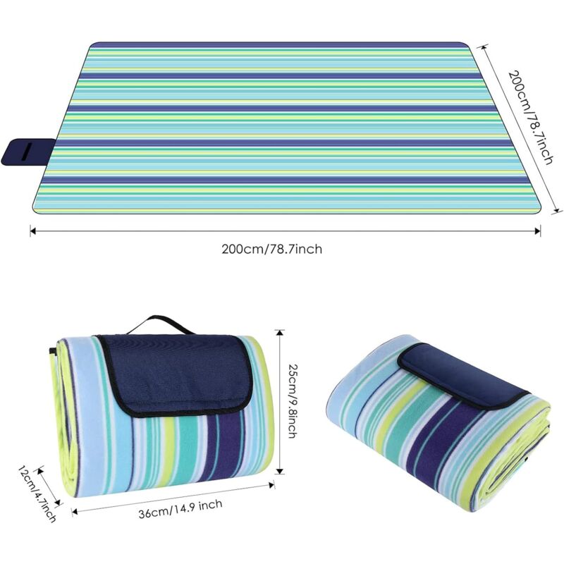 Buttermere Waterproof Sandproof Picnic Blanket, Extra Large 200x200cm