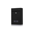 Galvanised steel locking mailbox with name plate in anthracite black - image 1