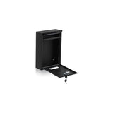 Galvanised steel locking mailbox with name plate in anthracite black - image 2
