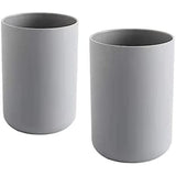 Costa Rei Toothbrush Cups, Bathroom Holder, Plastic, Grey, 300ml, 2pcs