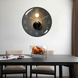 Modern silent wall clock 30cm shown on wall