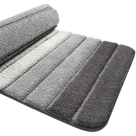 Extra soft grey microfibre bath mat 40 x 60 cm