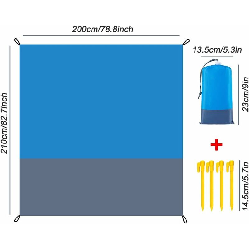Troutbeck Waterproof Sandproof Beach Blanket, Extra Large 210x200cm