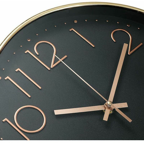 Yellow dial silent wall clock 12 inch dial detail