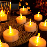 Pack of 24 warm white LED flameless tea light candles