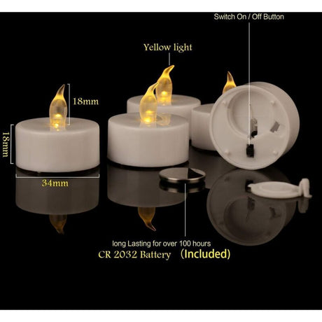 Pack of 24 warm white LED flameless tea light candles